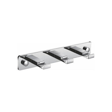 Oakestry Aqua Piazza Wall Mounted Robe Hook with 3 Hooks Durable Stainless Steel Bathroom Accessory Rust Resistant Polished Modern Finish Easy Installation for Home Hotel Spa Guest Room Storage