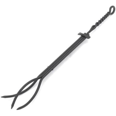Oakestry Rope Handle Single Shovel Fireplace Tools Standard Wrought Heavy Gauge Iron Fire Place Accessories for Indoor and Outdoor Fire Pit 28-inch, Black