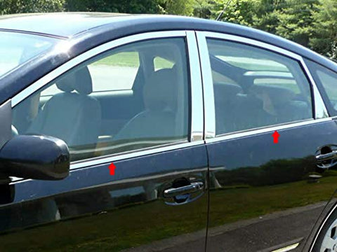 QAA is Compatible with 2004-2009 Toyota Prius 4 Piece Stainless Window Sill Trim Set WS24135