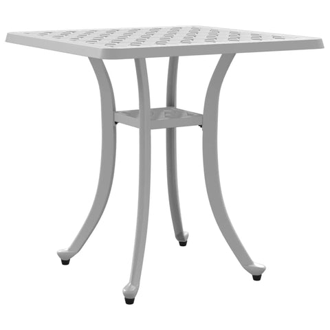 vidaXL Garden Table White Cast Aluminum Small Durable Garden Table