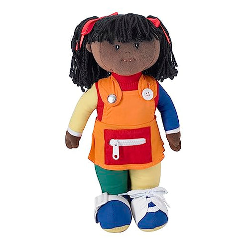 Children's Factory Learn to Dress Doll - African American Girl, Educational & Learning Toys for Toddlers, Homeschool/Preschool/Daycare Use