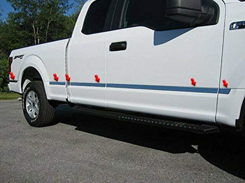 QAA is Compatible with 2015-2020 Ford F-150 10 Piece Stainless Body Molding Insert Trim Kit, 1.5" Width, Upper MI55308