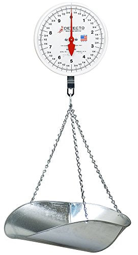 Detecto MCS-40DP Hanging Dial Scale, 40 lb. Capacity, Scoop, Double Dial