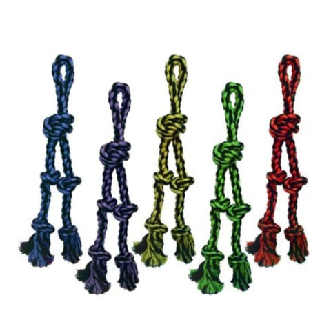 Multipet Nuts for Knots Dog Toy, Rope Tug with 2 Danglers 15-in.