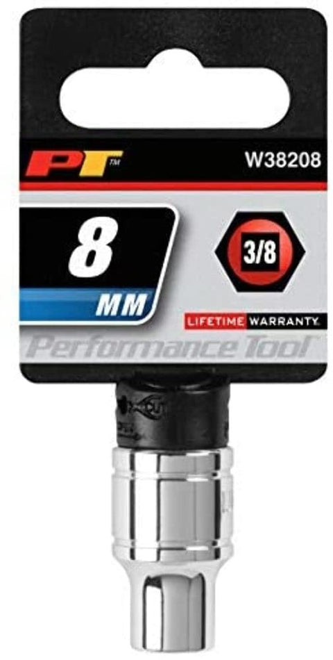 Performance Tool W38208 6-Point Socket, 3/8-Inch Drive, 8mm