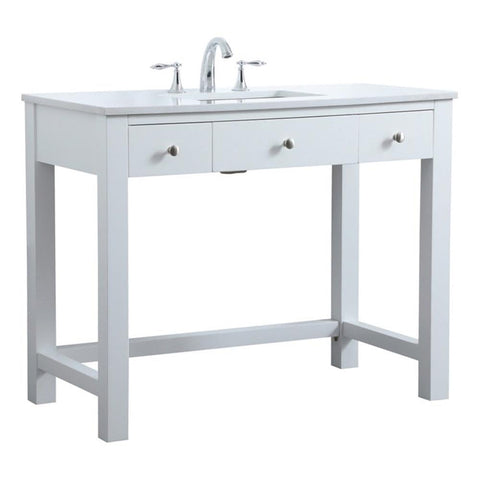 Elegant Lighting 42 Inch Ada Compliant Bathroom Vanity in White