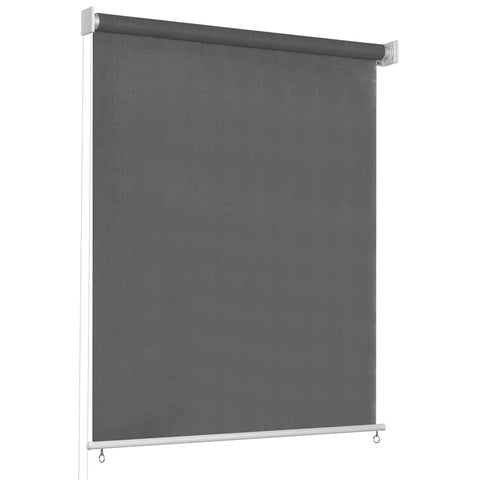 vidaXL Outdoor Roller Blind 31.5"x90.6" in Stylish Anthracite Color – UV Blocking Window Shade for Balcony, Patio, Porch or Pergola – High-Density Polyethylene Fabric - Easy to Install