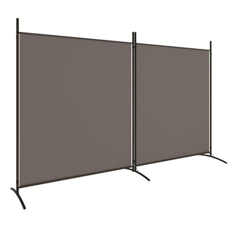 vidaXL 2-Panel Room Divider Anthracite - Fabric Room Partition, Private Space Creator for Home and Office, Foldable and Easy to Store, 137"x70.9"