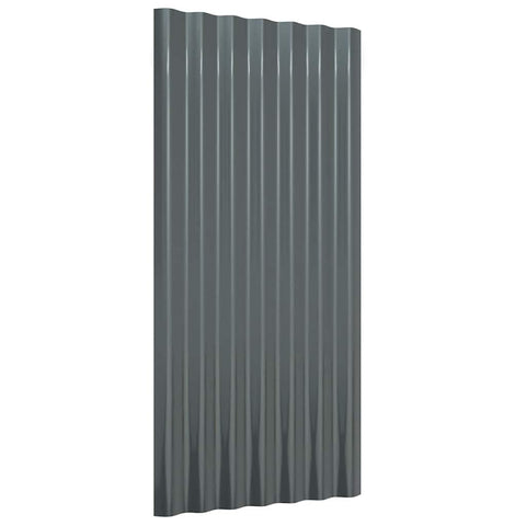 vidalXL Anthracite Corrugated Metal Roof Panels - 36 Pcs/Powder-Coated Steel Roofing Sheets for Sheds & Stables - Dimensions 31.5"x14.2"