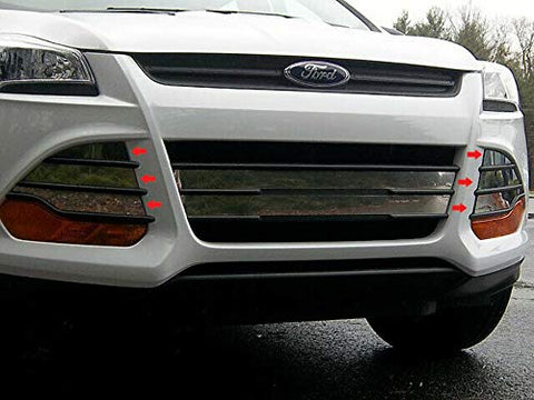 QAA is Compatible with 2013-2016 Ford Escape 6 Piece Stainless Front Grille Accent Trim, Overlay Package, Vent Cover Pieces with Adhesive Promoter SG53362