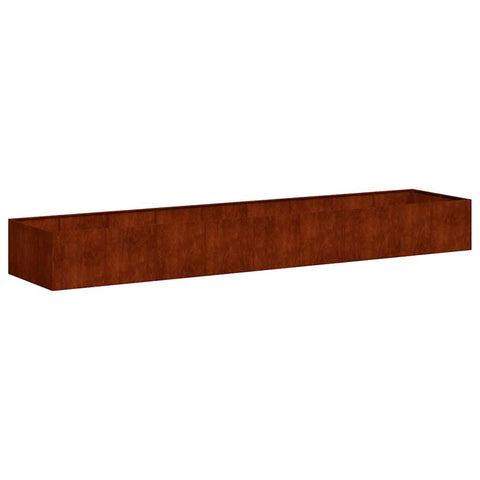 vidaXL Large Rectangular Weathering Steel Planter Rusty 141.7in X 31.5in 15.7in UV Resistant Modern Outdoor Plant Stand Decorative Gardening Supplies Metal Garden Flower Box