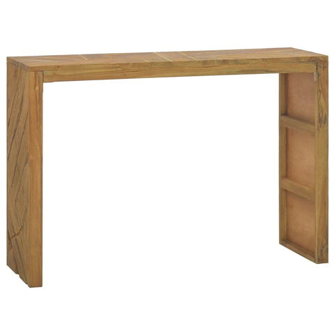 vidaXL Console Table, Entryway Table with 3D Shaped Legs, Narrow Side Table for Hallway Living Room, Farmhouse Style, Solid Teak Wood