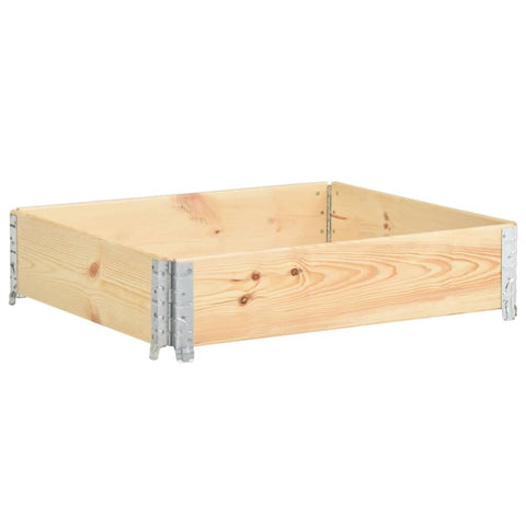 vidaXL Solid Pine Wood Pallet Collar, Stackable, Foldable, Storage Solution or Raised Garden Bed - 39.4"x39.4"