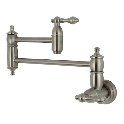 Kingston Brass KS3108AL Restoration Pot Filler, Brushed Nickel,8-1/8-Inch Spout Height