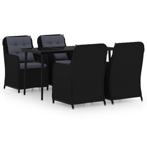 vidaXL Patio Dining Set 5 Piece, Outdoor Dining Set for 4, Table and Chair for Garden Backyard Balcony, Dining Chair Patio Table, Black