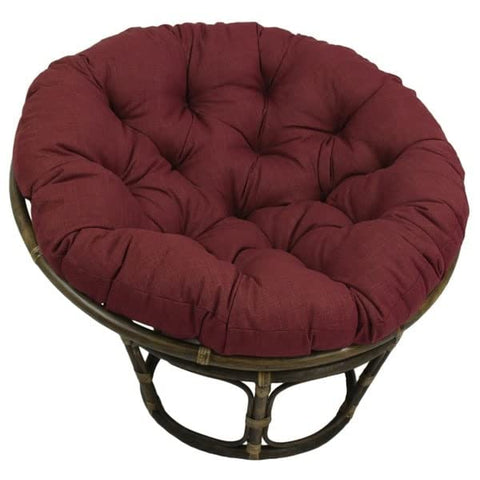 International Caravan Bali 42-inch Papasan Chair with Solid Polyester Cushion Accent Chairs, Gaming Chairs Merlot