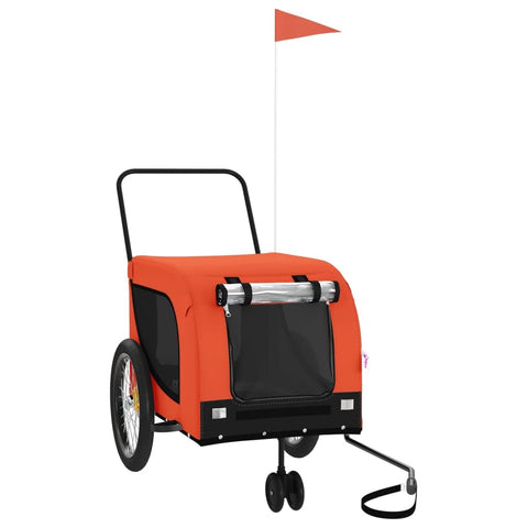 vidaXL Pet Bike Trailer - Durable Iron Frame, Comfortable Load-Bearing Base, Easy Access with Zippered Entrances, Safe & Smooth Rides