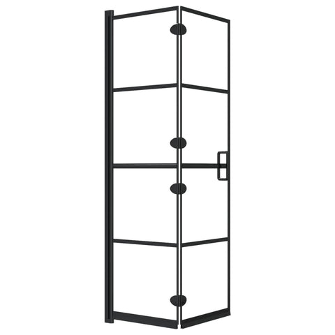Red Cup Living vidaXL Folding Shower Enclosure ESG 80x140 cm Black