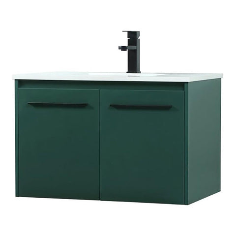 Elegant Decor Penn 30" Aluminum Alloy MDF Single Bathroom Vanity in Green