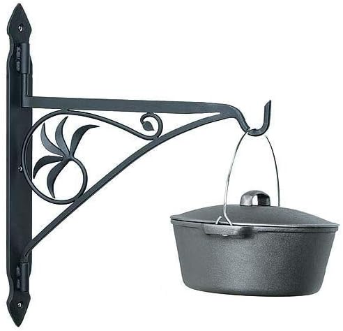 Minuteman International Crane, 18-inch Fireplace Pot Hanger Bracket, Black