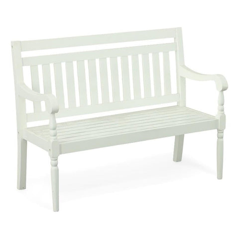 Redford Elegant Garden Bench: White