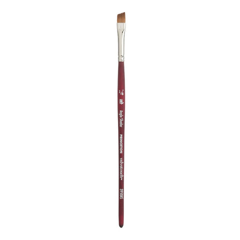 Princeton Velvetouch, Series 3950, Paint Brush for Acrylic, Oil and Watercolor, Angle Shader, 1/4 Inch