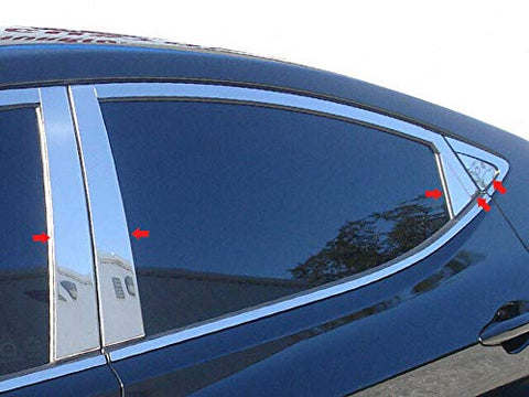 QAA is Compatible with 2011-2014 Hyundai Sonata 4 Piece Stainless Pillar Post Trim PP11360