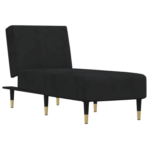 vidaXL Lounger, Chaise Sofa Sleeper Chair Settee, Lounger Chair, Living Room Seating Chaise Lounge Chair, Modern Style, Black Velvet