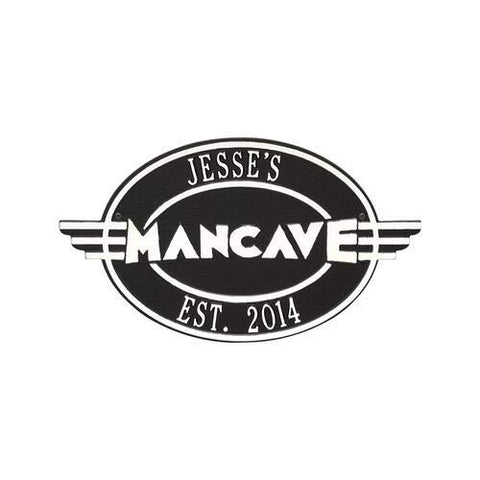 Whitehall 3433BW Moderno Man Cave Personalized Plaque in Black and White Color 10.25 x 18 x 0.25