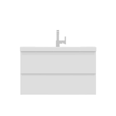 Paterno 42 Inch Modern Wall Mounted Bathroom Vanity in White