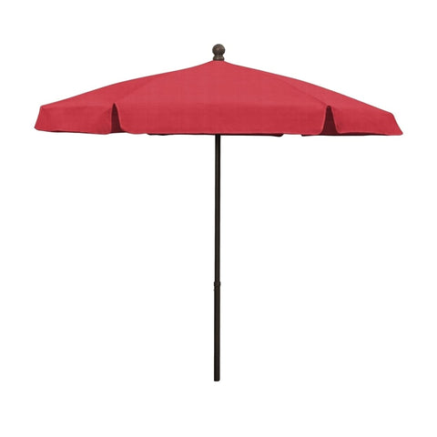 Fiberbuilt 7.5' Hex Garden Patio Umbrella 6 Rib Push Up Champagne Bronze with Red Vinyl Coated Weave Canopy