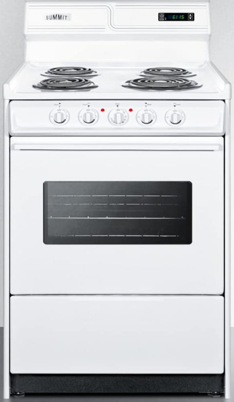 Deluxe 220V electric range in slim 24 inches width with digital clock/timer
