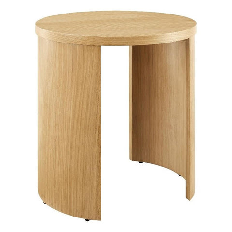 Modway Aspect Round Wood Side Table in Oak