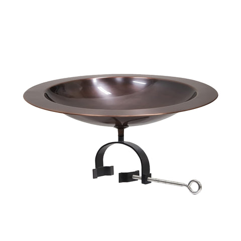 Achla Designs 201-1018 18" Classic Rail Bracket Birdbath, Antique Copper Finish
