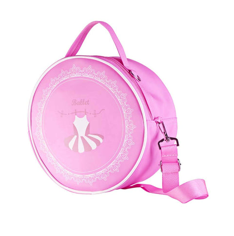 Panda Legends Cute Girls Ballet Shoes Bag Round Dance Equipment Bag Latin Ballet Dance Gym Zipper Tote Pink
