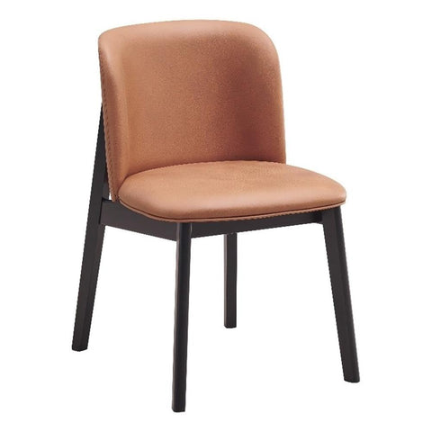 Acme Furniture Eliora 19" Fabric & Wood Side Chair in Camel/Black (Set of 2)