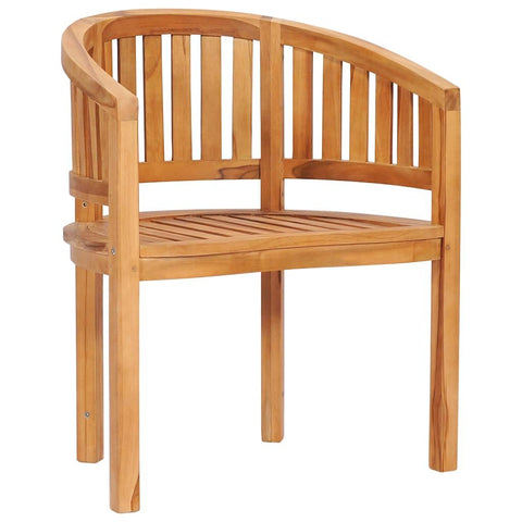 vidaXL Teak Wood Banana Chair - Solid, Comfortable, Weather-Resistant, Low-Maintenance Garden or Patio Furniture, Easy-to-Assemble, Customizable
