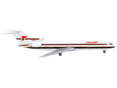 GeminiJets Boeing 727-200 Commercial Aircraft Trump Shuttle White with Red Stripes 1/400 Diecast Model Airplane