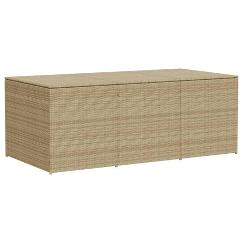 vidaXL Poly Rattan Garden Storage Box - Mix Beige, 259.9 Gal, Water- Bag, Gas Springs, Powder-Coated Steel Frame