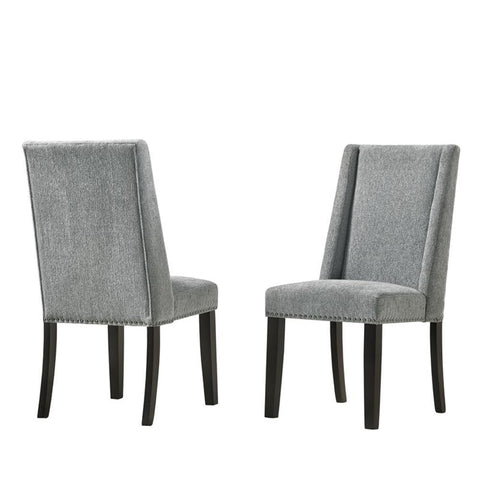 Laurant Upholstered Dining Chair (Set of 2) - Charcoal/Espresso