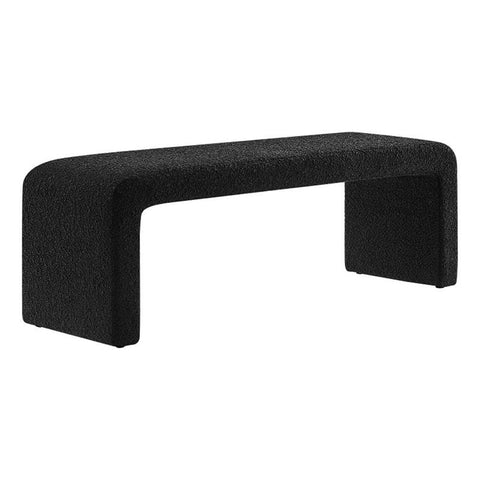 Modway EEI-6736-BLK Simba Boucle Fabric Waterfall Long Bench, Black