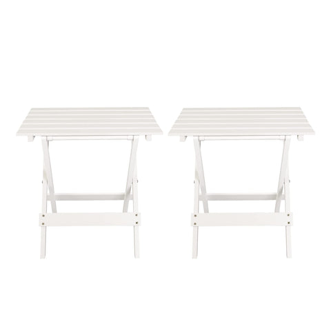 Casual Home Small Folding Side Table (2-Piece Set), 100% Solid Wood, Portable Patio Outdoor Small Table, Plant Stand, No Assembly