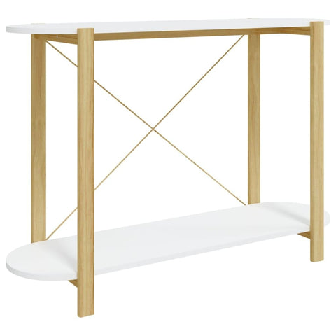 vidaXL White Console Table | Engineered Wood and Solid Pinewood Table | Scandinavian Style Decorative and Practical Table | 43.3"x15"x29.5" Dimensions