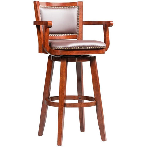Boraam Broadmoor Swivel Extra Tall Barstool, 50-Inch, Cherry