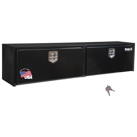 Buyers Products 1702980 Black Steel Topsider Truck Box With T-Handle Latch, 18 x 72 x 16 Inch, Truck Tool Box For Storage And Organization, Lockable Tool Chest for Work Trucks