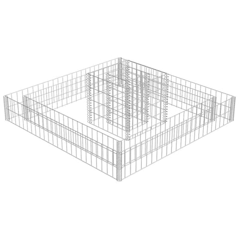 vidaXL Gabion Basket for Garden, Galvanised Steel Gabion Planter, Rectangular Gabion Raised Bed, High Load Capacity