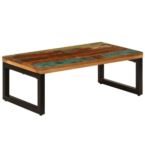 vidaXL Coffee Table/Sofa Table - Solid Reclaimed Wood/Steel, Multifunctional for Dining/Office, Industrial Rectangular Brown Centerpiece, 39.4"x19.7"x13.8"