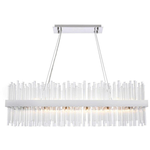 Elegant Lighting 3000G42C Dallas - 24 Light Rectangular Chandelier in Modern Style-13.5 Inches Tall and 12 Inches Wide, Finish Color: Chrome