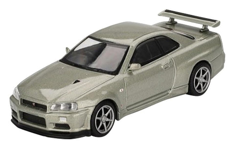 MINI GT 1/64 GT-R R34 V-Spec II Nur Millennium Jade (Right Handle) Finished Product MGT01003-BL MGT01003