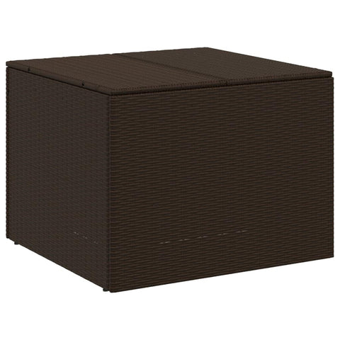 vidaXL Brown Poly Rattan Garden Storage Box - Outdoor Patio Furniture, Water- Liner, 76.9 Gal, UV Protection, Easy to Clean, Durable Steel Frame